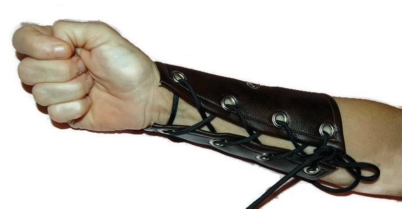 LARP,Cosplay,Halloween,Fantasy Celtic Tree of Life Bracers Brown Faux Leather Renaissance,Medieval