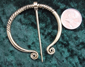 Bronze Colour - Penannular shawl pin - cloak pin - Medieval jewelry- Viking SCA bronze brooch - Scottish Irish Medieval Viking SCA brooch