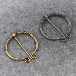 STEEL Grey Penannular shawl pin cloak pin Medieval jewelry Viking SCA bronze brooch Scottish Irish Medieval Viking SCA brooch image 4