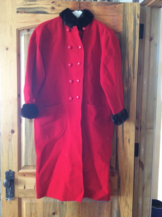 NINA RICCI PARIS 1960’s Red Wool Coat - image 1