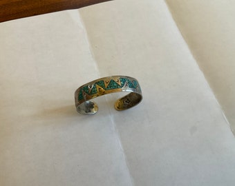 Bracciale vintage in argento sterling e turchese