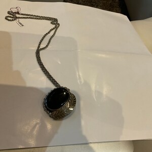 VINTAGE STERLING & ONYX Necklace