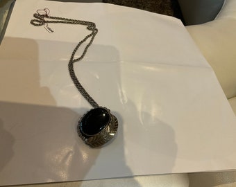 VINTAGE STERLING & ONYX Necklace