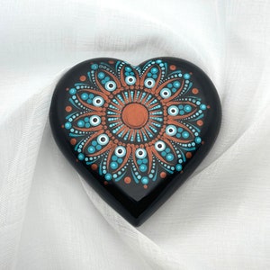 Blue and Brown Heart Shaped Dotting Stone