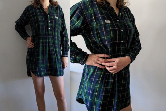 1990’s Soft Plaid Flannel Nightgown - Vintage Ral… - image 1