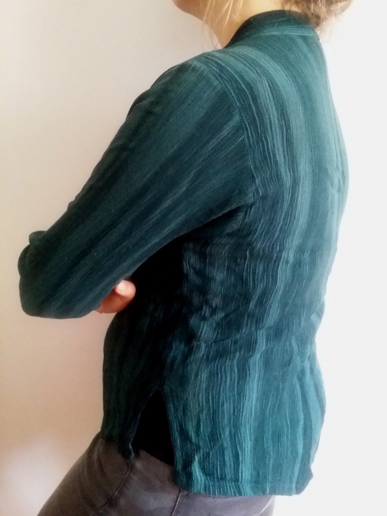1990 S Super Soft Ombre Emerald Blouse Vintage Bayu Etsy