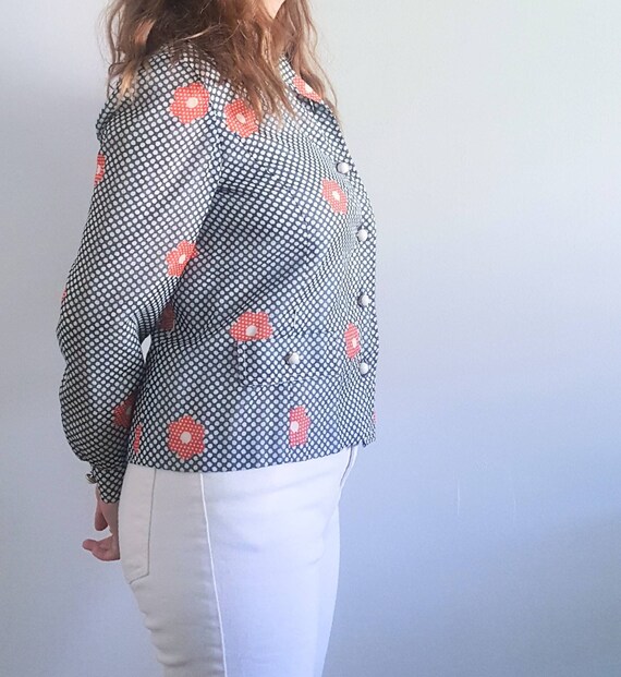 SALE 50's Feedsack Fabric Lined Jacket - Vintage Floral