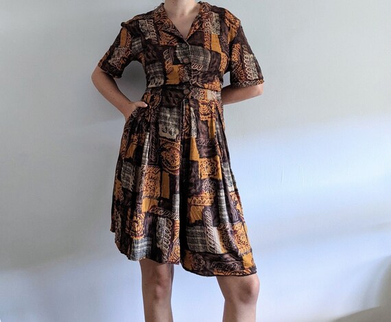 Abstract Patchwork Romper - Vintage Nu Mode - 199… - image 2