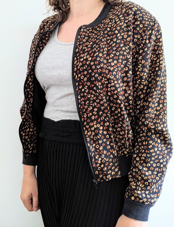 Coffee Print Bomber Jacket - Vintage Reitman Easy… - image 4