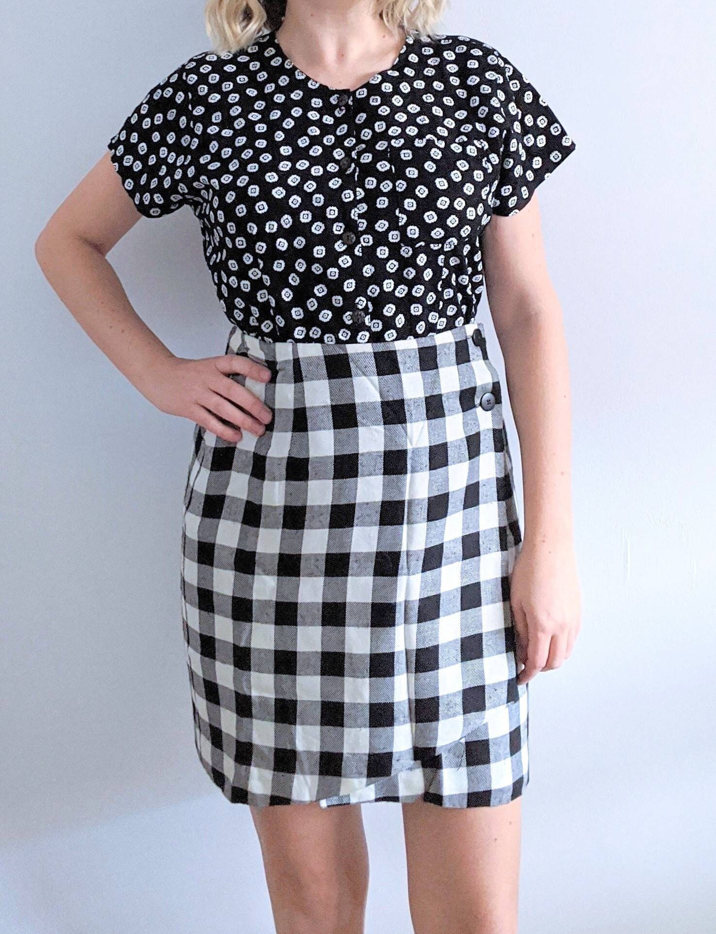 gingham work skirt
