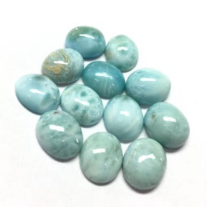 AAA Larimar Oval Cabochon: Loose Gemstone (3x5 to 15x20 mm)