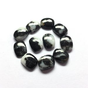 Lote de 10 piezas de cabujón de cojín de búfalo blanco con parte posterior plana de piedras preciosas sueltas de 3 x 5 mm a 15 x 20 mm