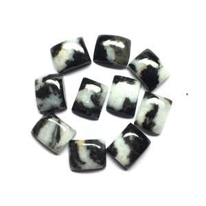 Lote de 10 piezas de cabujón rectangular de búfalo blanco con parte posterior plana, piedras preciosas sueltas de 3 x 5 mm a 15 x 20 mm