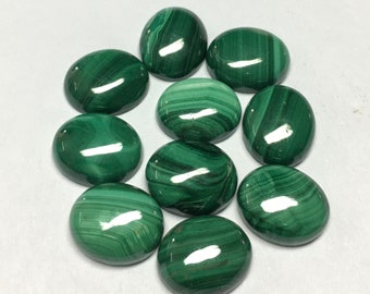 Lot of 10 Pieces Malachite Oval Cabochon flat back Loose Gemstones 3x5,4x6,5x7,6x8,7x9,8x10,9x11,10x12,10x14,12x16,13x18,15x20 MM gemstones