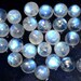 4x4 mm Round Cabochon Natural Rainbow Moonstone Blue Flashy AAA Quality Loose Gemstone.