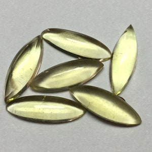AAA Lemon Quartz Cabochon: Marquise Loose Gemstone (2x4-10x20 MM)