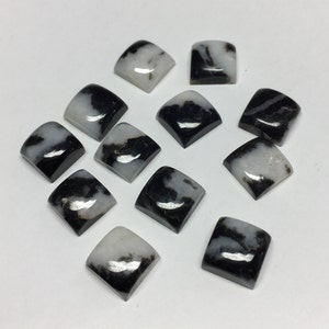 Lote de 10 piezas de piedras preciosas sueltas de espalda plana de cabujón cuadrado de búfalo blanco 3,4,5,6,7,8,9,10,11,12,13,14,15,16,17,18,19,20 MM Piedras preciosas