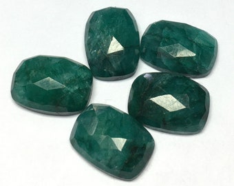 Lot of 10 Pieces Emerald Rectangle Rose Cut Flat back Loose Gemstones 5x7,6x8,6x9,7x9,8x10,10x12,10x14,12x16 MM gemstones