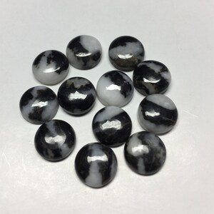 Lote de 10 piezas de cabujón redondo de búfalo blanco con parte posterior plana de piedras preciosas sueltas de 3, 4, 5, 6, 7, 8, 9, 10, 11, 12, 13, 14, 15, 16, 17, 18, 19, 20 mm