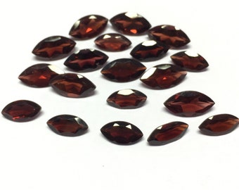 Lot of 10 Pieces Natural Red Garnet Marquise Cut Faceted Pointed back Loose Gemstones 2x4,3x6,4x8,5x10,6x12 MM gemstones