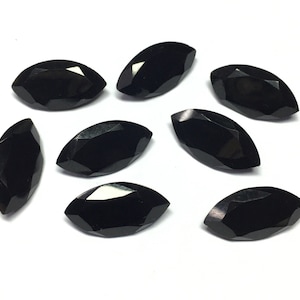 Black Onyx Marquise Cut Faceted Pointed back Loose Gemstones  2x4,3x6,4x8,5x10,6x12,7x14,8x16,9x18,10x20,11x22,12x24,13x24,gemstones
