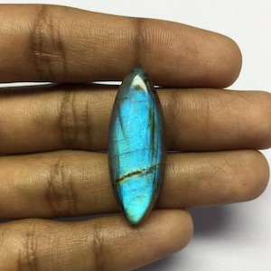 Piedra preciosa de labradorita natural con forma de marquesa arcoíris y fuego, cabujón de labradorita suelto para hacer colgantes de joyería.