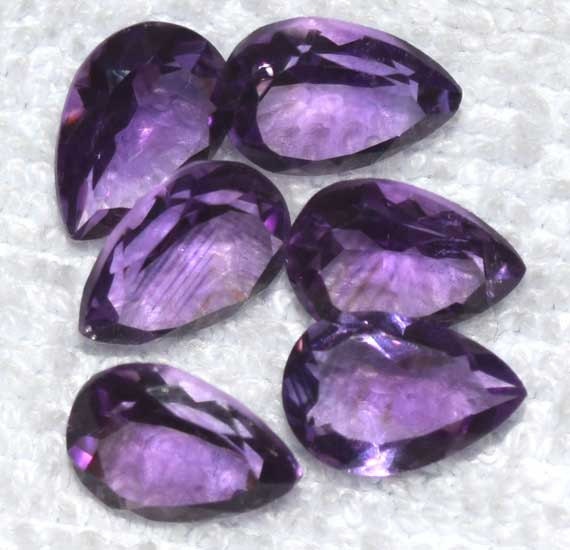Natural Amatista Pera Forma De 10 Mm X 6 Mm Joya Gema