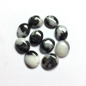 Lote de 10 piezas de cabujón ovalado de búfalo blanco con parte posterior plana de piedras preciosas sueltas de 3 x 5 mm a 15 x 20 mm