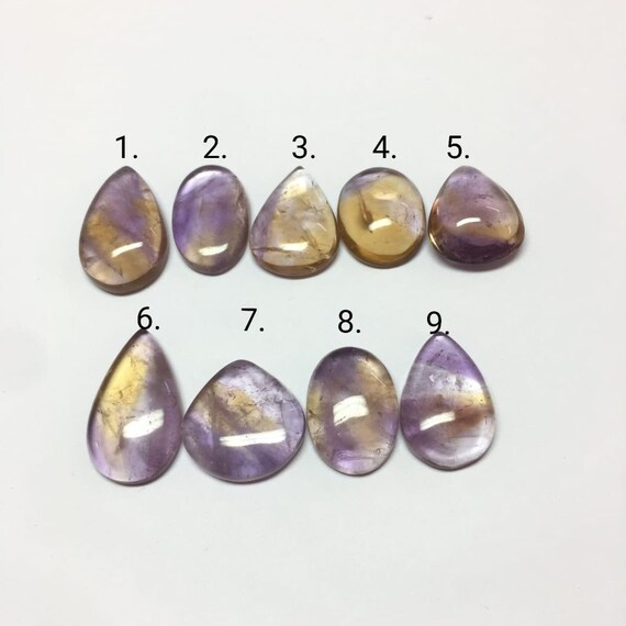 Natural Ametrine Gemstone Cabochon: Handmade Stone