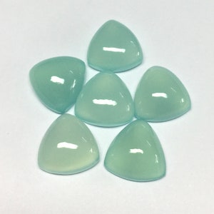 Natural Aqua Chalcedony Trillion Cabochon: Loose Gemstone
