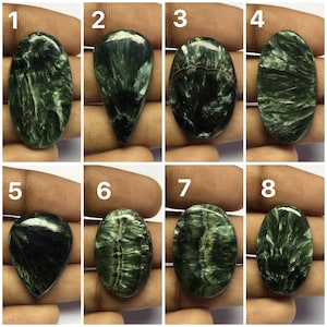 Natural Seraphinite Smooth Cabochon Gemstone, Top Quality Seraphinite Mix Shape Loose Stone For Jewelry Pendant Making