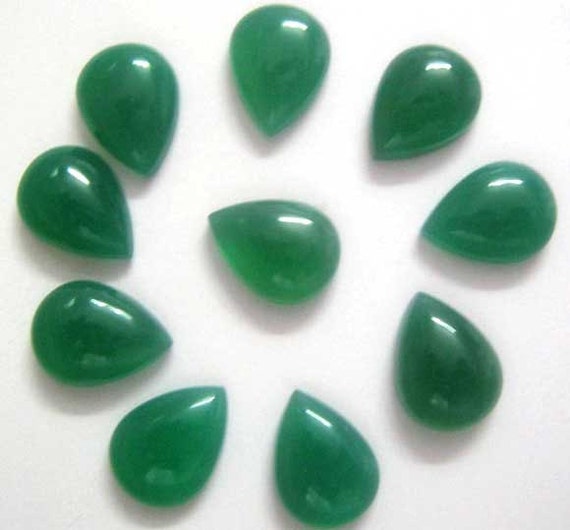 10 MM TRILLION CUT NATURAL GREEN ONYX  ALL NATURAL AAA 