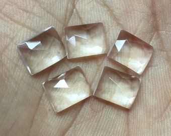 Lot of 10 Pieces Natural Crystal Rectangle Rose Cut Flat back Loose Gemstones 3x5,4x6,5x7,6x8,7x9,8x10,9x11,10x12,12x16,13x18,15x20Gemstones