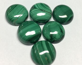 Lot of 10 Pieces Malachite Round Cabochon flat back Loose Gemstones 3x3,4x4,5x5,6x6,7x7,8x8,9x9,10x10,11x11,12x12,13x13,14x14 MM gemstones