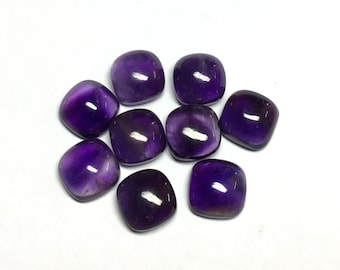 AAA Amethyst Cushion Cabochon Loose Gemstone (3x3 to 15x15 MM)