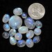 Natural Flashy Rainbow Moonstone Cabochon 17 Piece Mix lot 19 Grams Natural Loose Stone Cabochon.