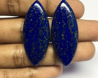 Natuurlijk paar lapis lazuli cabochons: AAA-edelsteen voor het maken van sieraden