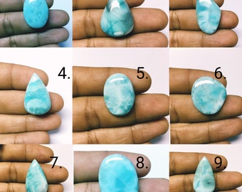Natural Larimar Cabochon: Handmade Gemstone for Jewelry Making