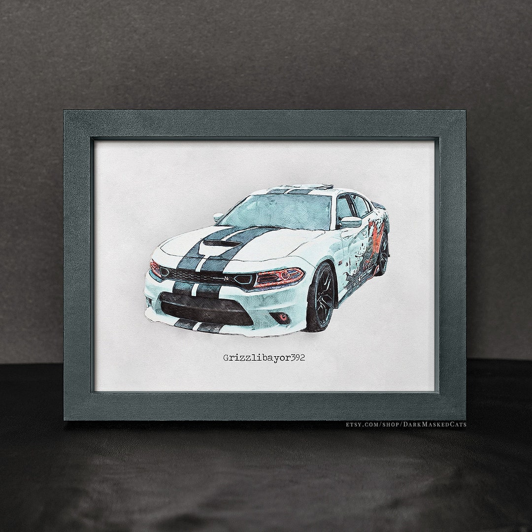 Race Car Portrait Fathers Day Gift Sports Car Gift Etsy
