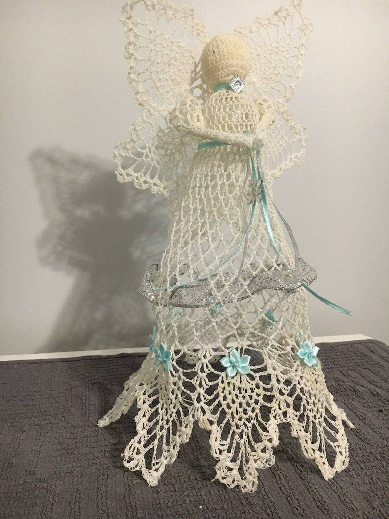 Crocheted tree topper angel Etsy