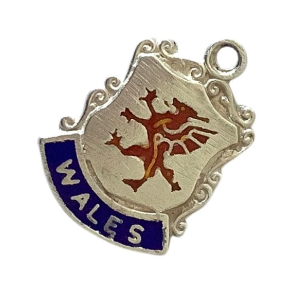 Wales Shield Charm, Travel Shield, Silver Enamel … - image 3