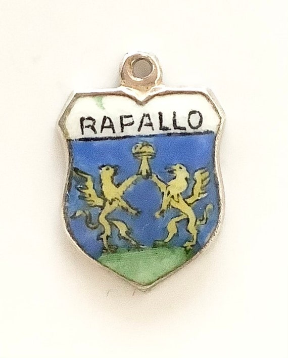 Rapallo Vintage Shield Charms, Enamel Travel Shiel