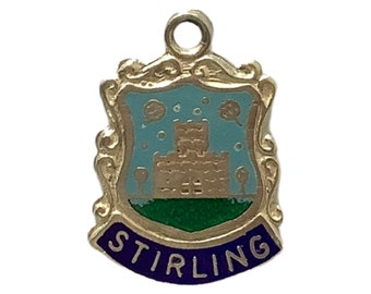 Sterling Vintage Silver Charms Enamel Shields for Bracelets Pendants for Necklaces Collectible Novelty Town Crest 1970s Jewellery