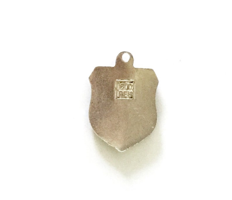 Wolfsburg Silver Bracelet Charm Enamel Travel Shield Germany Souvenir Vintage Pendant Fob