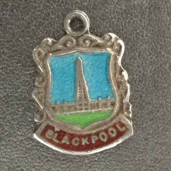 Blackpool Silver Bracelet Charm Enamel Sterling Si