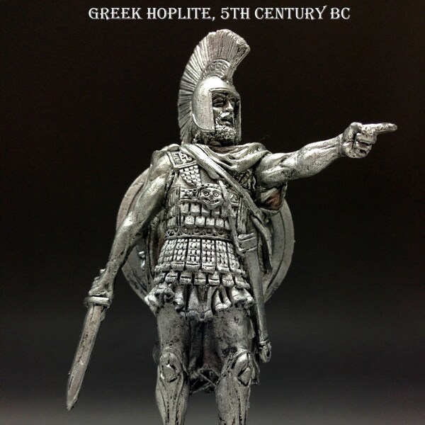 Scala 54mm 1/32 di oplita greco 5 secolo A.C. Tin toy soldier, figurine, scultura in metallo A190.