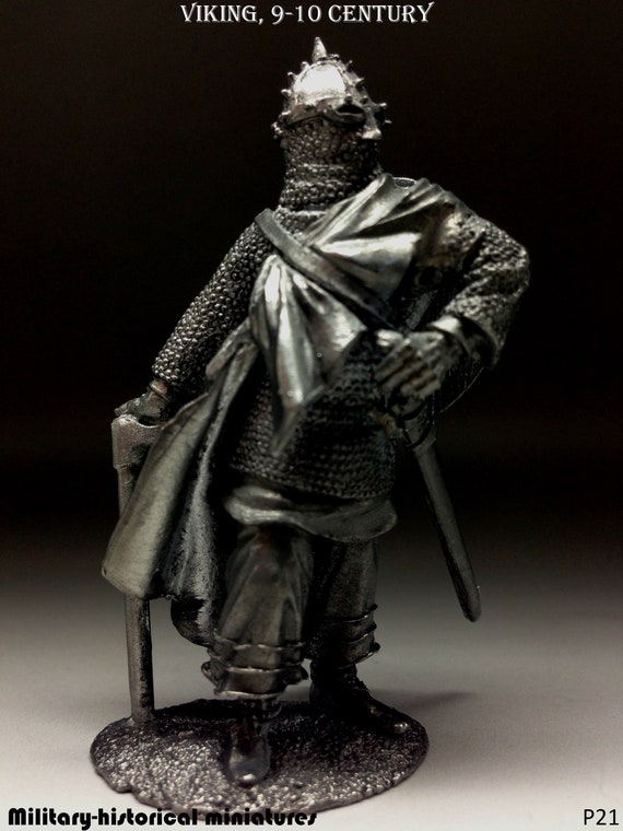 Viking Tin toy soldiers 54mm miniature figurine metal sculpture 10 century