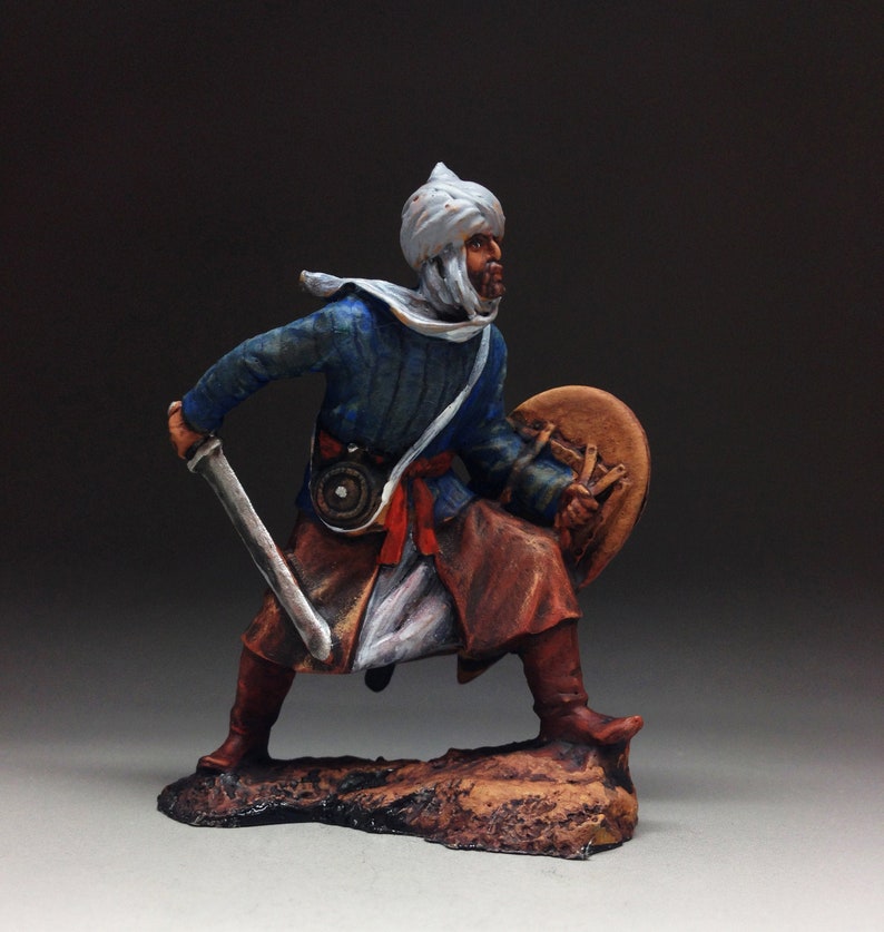 Viking Warrior 1//32 scale Figurine Tin Metal Toy Soldier 54mm Painted Figure