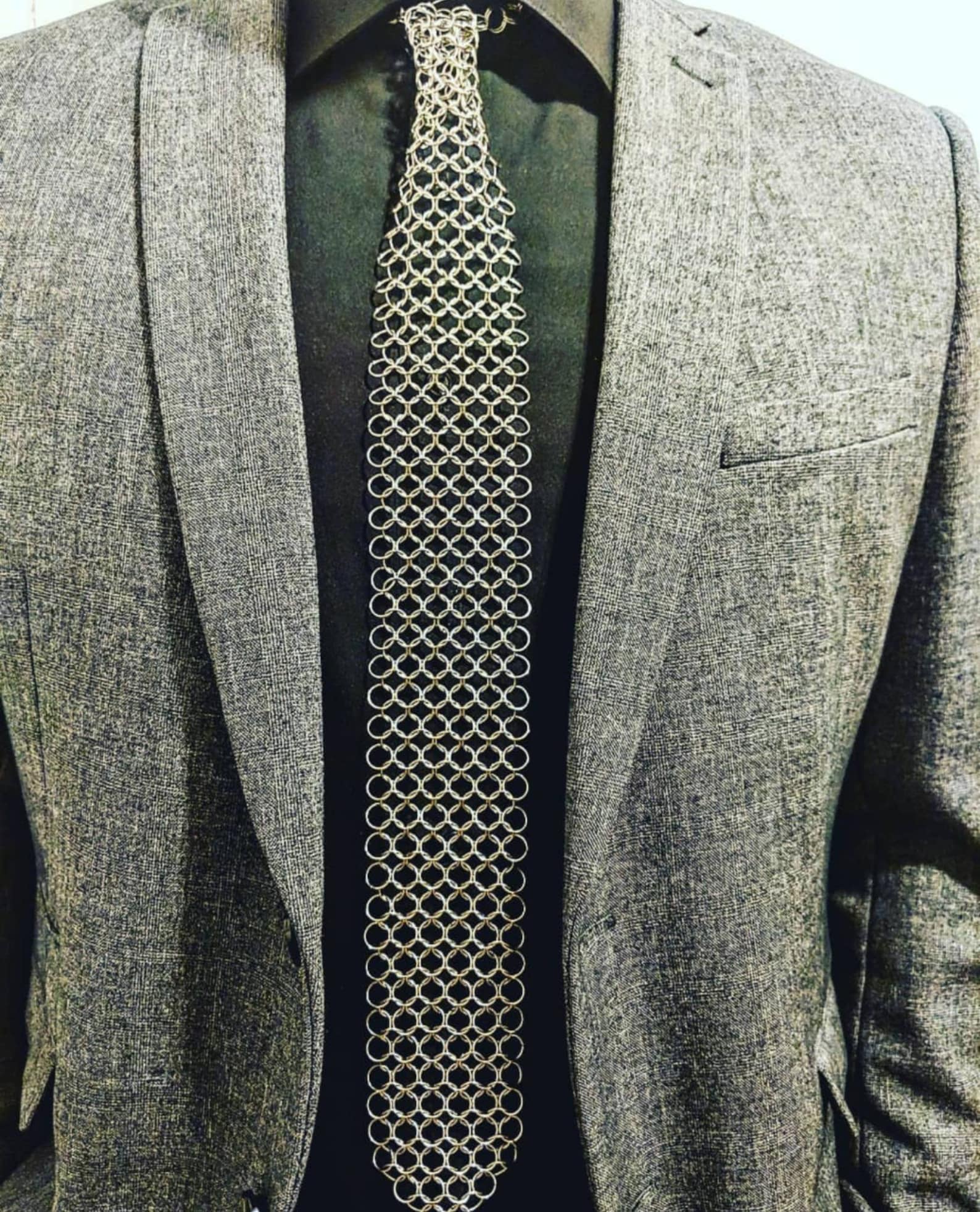 Stainless Steel Handmade Chainmail Tie Etsy