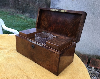 Georgian Burr Walnut Double Tea Caddy